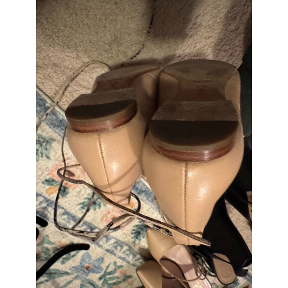 Coach tall tie nude snake print pointed toe flat size 7.5 - Picture 5 of 8